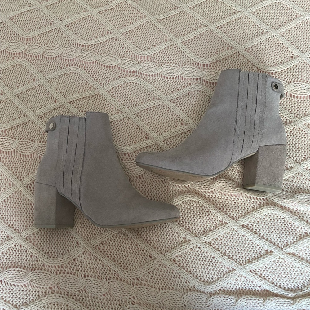 Zara Gray Heeled Ankle Booties